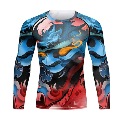 Cody Lundin Men's MMA BJJ Rashguard Brazilian Jiu-Jitsu No Gi Grey Compression Gym Shirts Westling Martial Art Training T Shirt