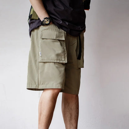 Outdoor Lightweight Functional Solid Shorts Quick Drying Pants Anti Wrinkle Large Pockets Casual Pants for Men's Summer