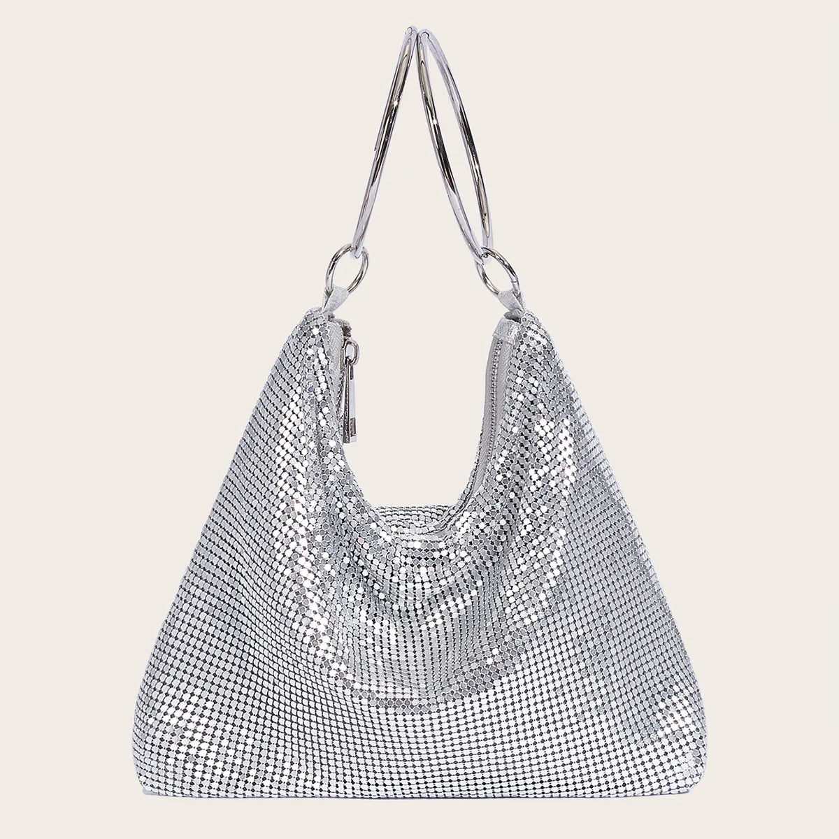 2024 Fashion Evening Bag Party Handbag for Women Large Capacity Gold Bag Aluminum Sheet Purse