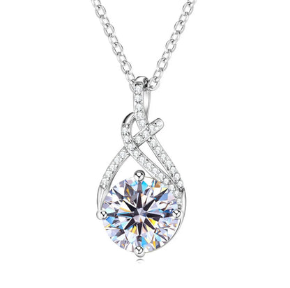 Real Full Moissanite Necklace for Women Twisted Pendant Choker Chain 925 Silver Yellow Gold Color Fine Jewelry with Certificate