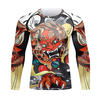 Cody Lundin Men's MMA BJJ Rashguard Brazilian Jiu-Jitsu No Gi Grey Compression Gym Shirts Westling Martial Art Training T Shirt