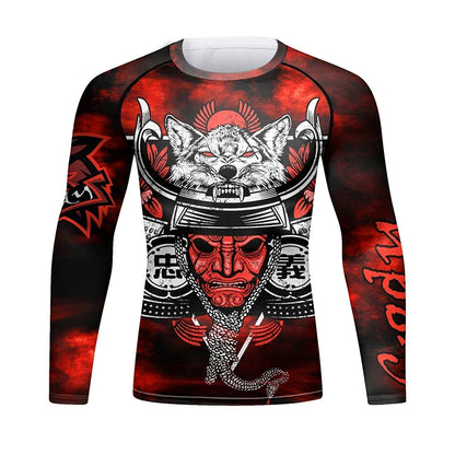 Cody Lundin Men's MMA BJJ Rashguard Brazilian Jiu-Jitsu No Gi Grey Compression Gym Shirts Westling Martial Art Training T Shirt