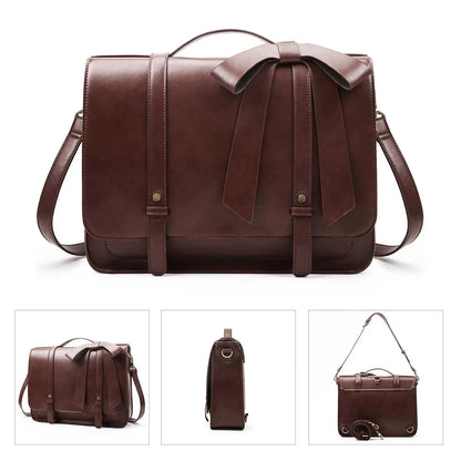 Bags for Women Courier bags PU Leather 14'' Laptop Bag Satchel female Shoulder Bag for College Travel square bag