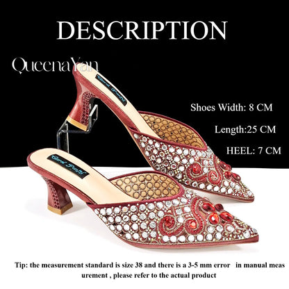 Luxury Pink Rhinestone Party Shoes and Clutch for Women- Elegant Crystal Heels with Matching Evening Bag