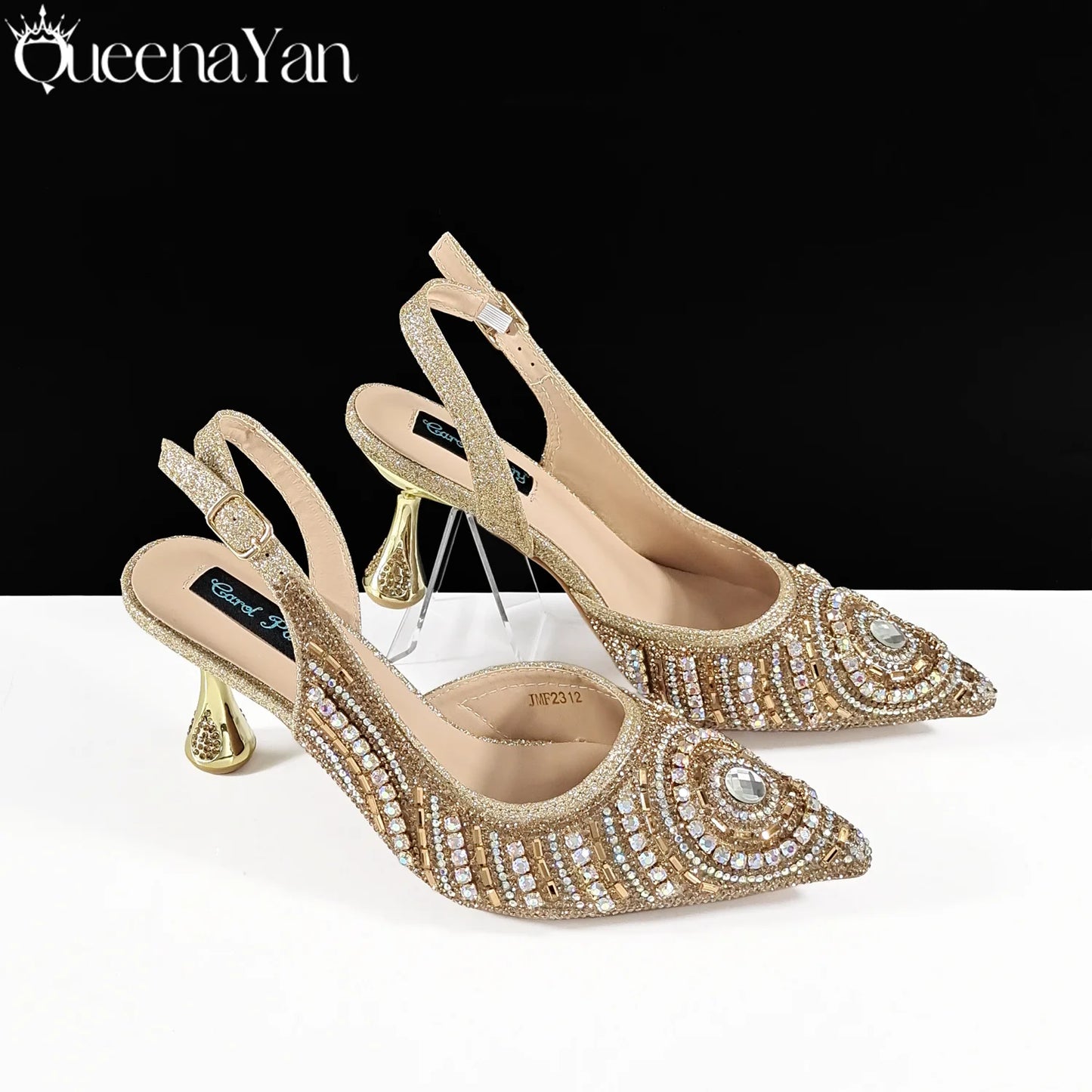 Nigerian Party Shoes Only shoes OR with bag set in Green  High Heel, Elegant Matching for Weddings & Special Occa