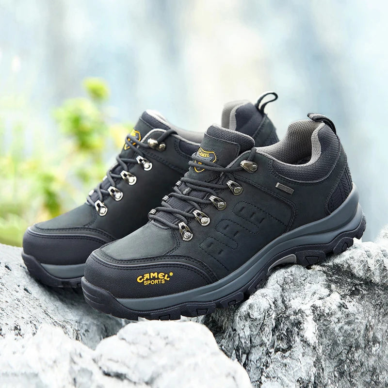 Outdoor Hiking Shoes Waterproof Breathable Leather Tactical Trekking Shoes for Men Male Sneakers Climbing 2025 New