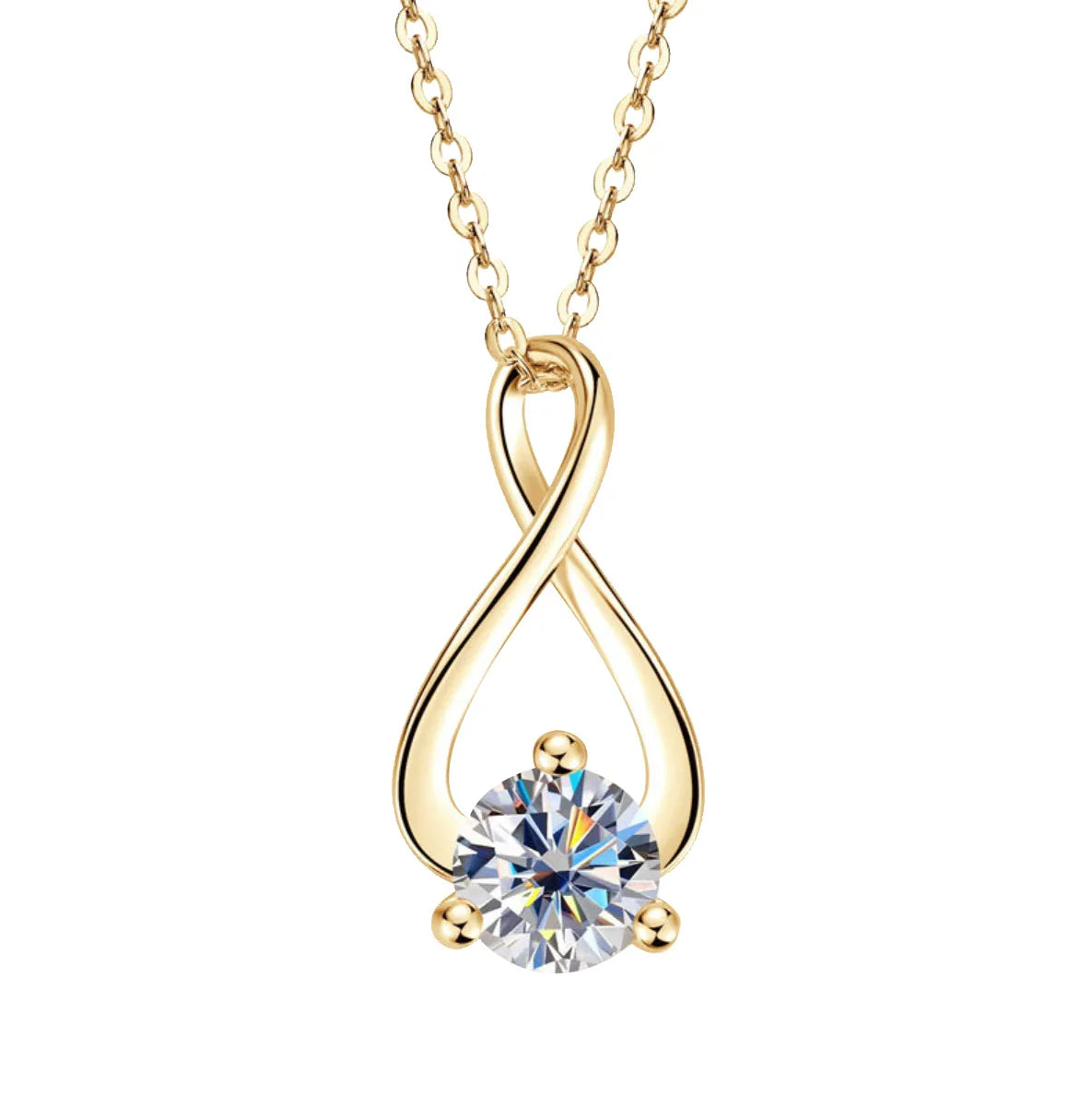 Real Full Moissanite Necklace for Women Twisted Pendant Choker Chain 925 Silver Yellow Gold Color Fine Jewelry with Certificate