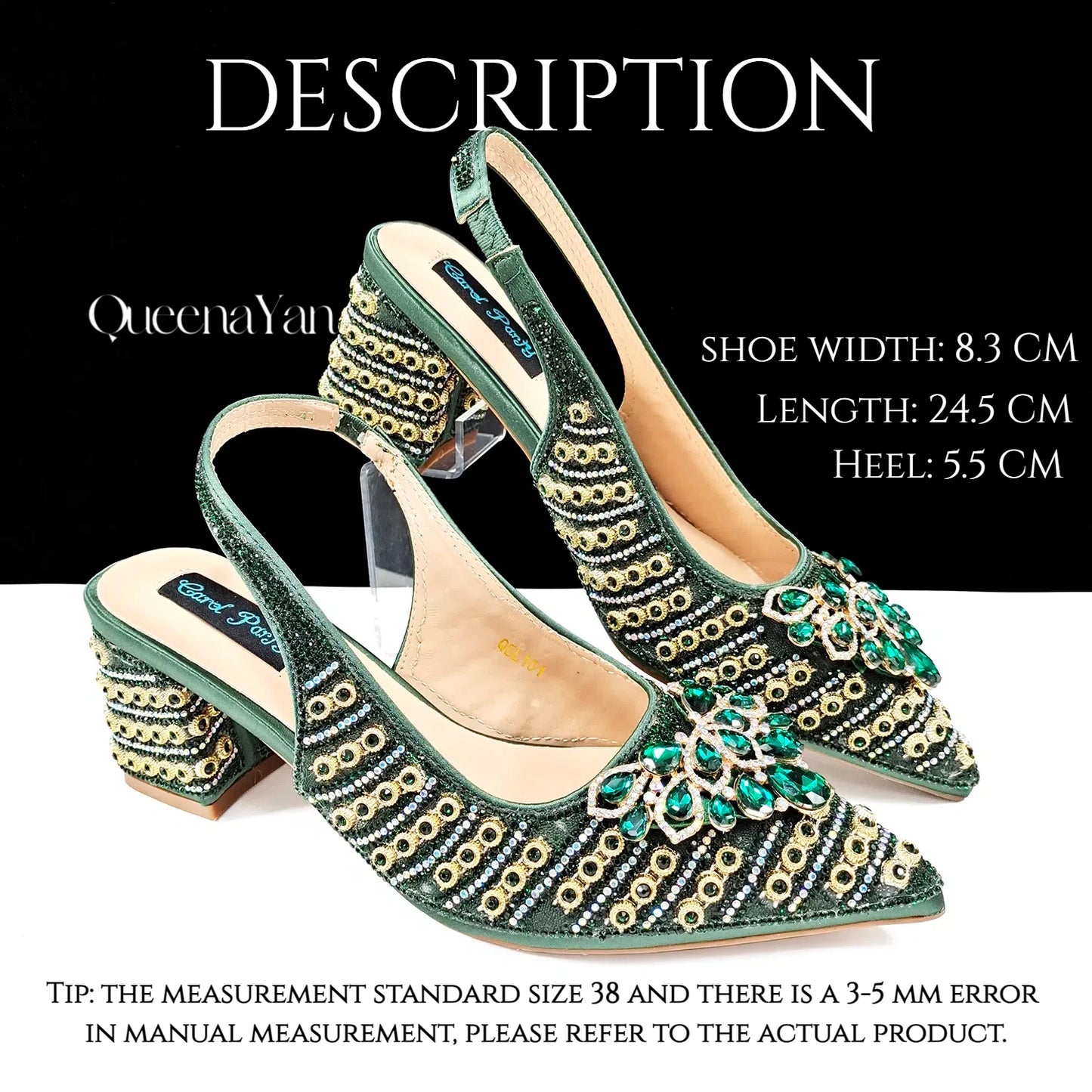 Dazzling Dreams: Full Rhinestone High Heels and Coordinated Bag for Timeless Style