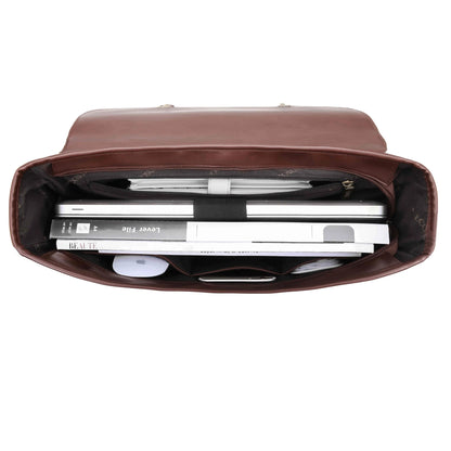 Bags for Women Courier bags PU Leather 14'' Laptop Bag Satchel female Shoulder Bag for College Travel square bag
