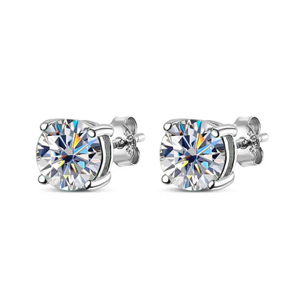 Moissanite Earring S925 Sterling Sliver Plated with 18k White Gold Earring for Women Man Sparkling Fine Jewelry