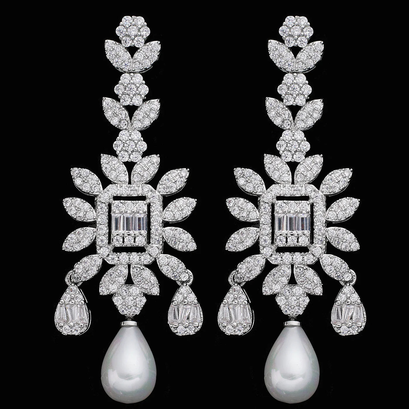 Elegant Pearls CZ Zirconia Bridal Jewelry Set For Women 4PCS Adjustale Chain 2024 Bride Wedding Party Jewellery