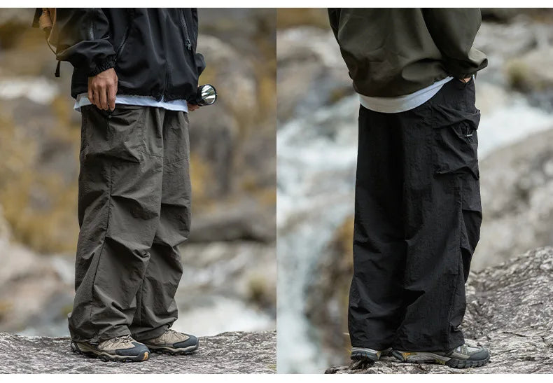 New Trendy New Men's Spring/Summer Breathable Outdoor Cargo Parachute Pants Leisure Hiking Mountaineering Water-resist Pants