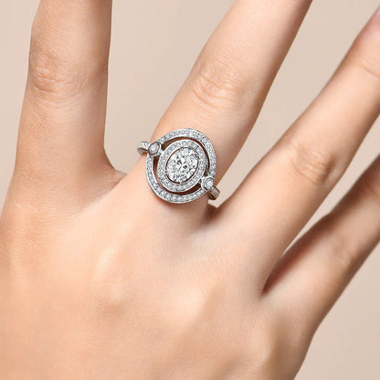 S925 Sterling Silver Moissanite Rings for Women Oval Cut 1.5CT Diamond Engagement Wedding Jewelry Gift With Certificate