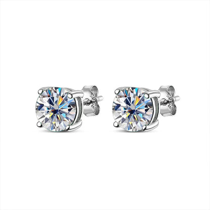 D Color Moissanite Earring S925 Sterling Sliver Plated with 18k White Gold Earring for Women Man Sparkling Fine Jewelry
