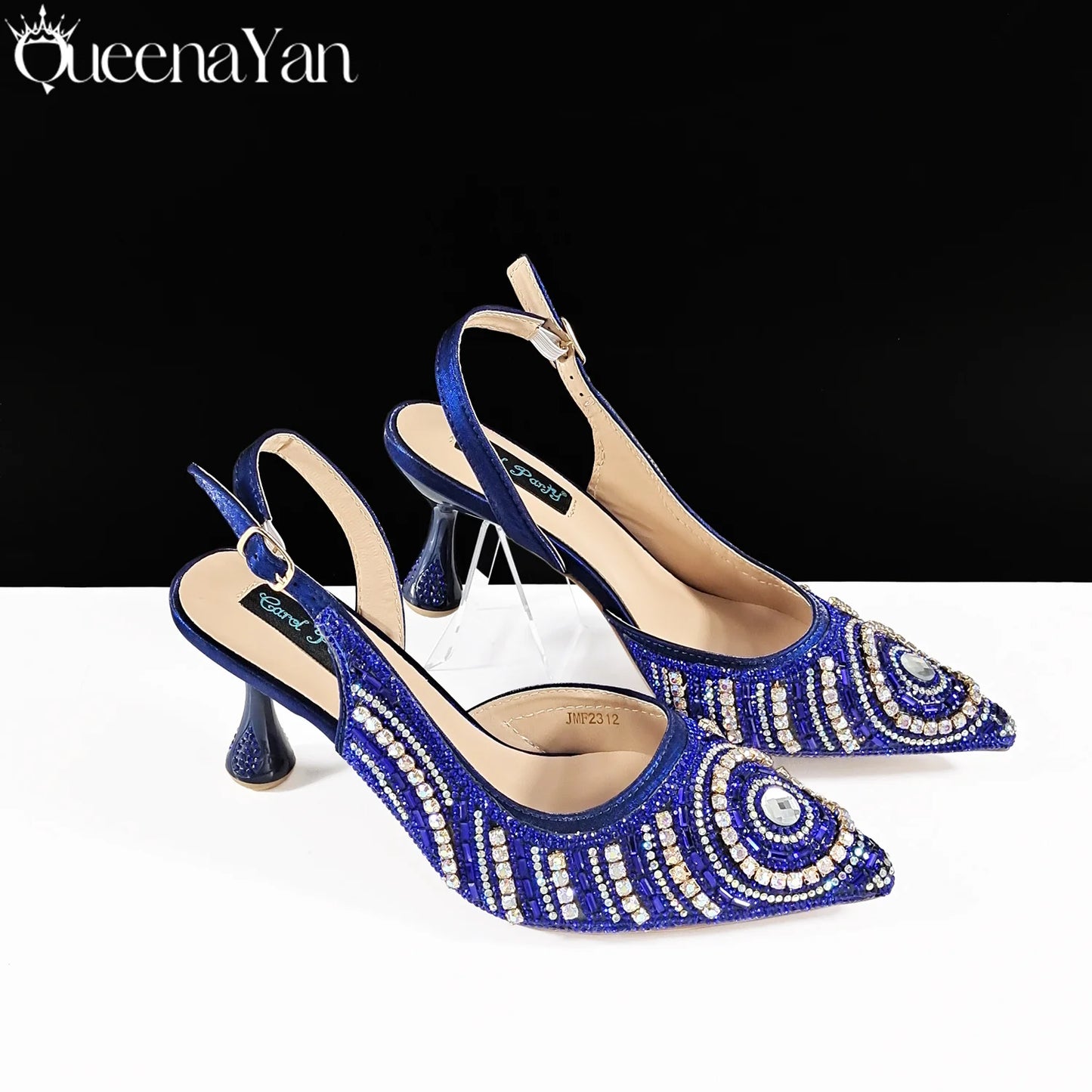 Nigerian Party Shoes Only shoes OR with bag set in Green  High Heel, Elegant Matching for Weddings & Special Occa