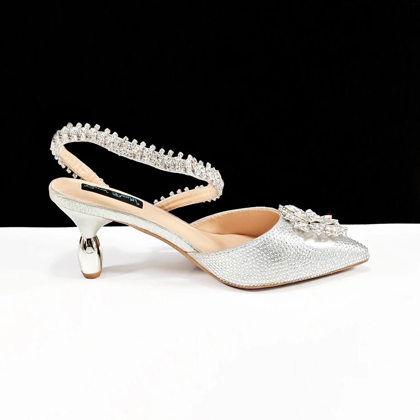 2024 Party Perfection: Rhinestone-Embellished Heels and Gold Mini Bag for Elegant Nights