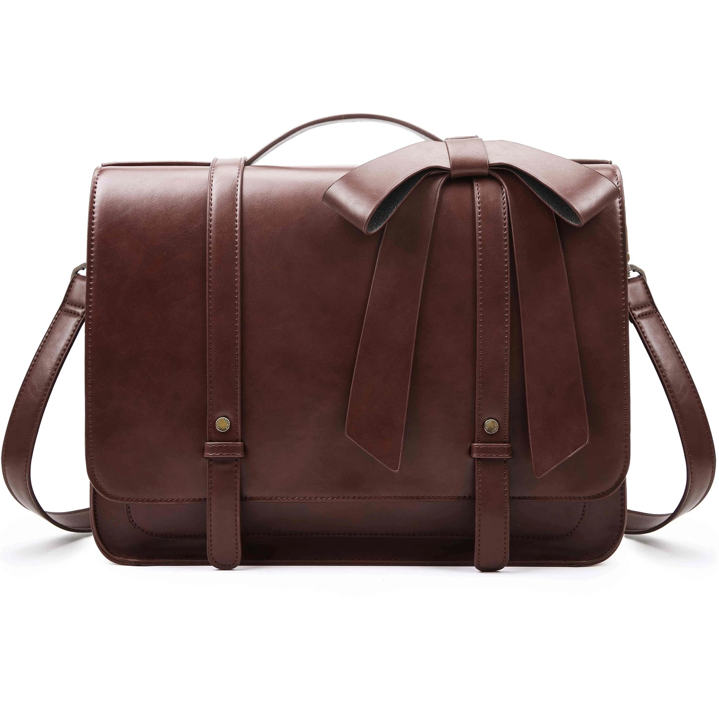 Bags for Women Courier bags PU Leather 14'' Laptop Bag Satchel female Shoulder Bag for College Travel square bag