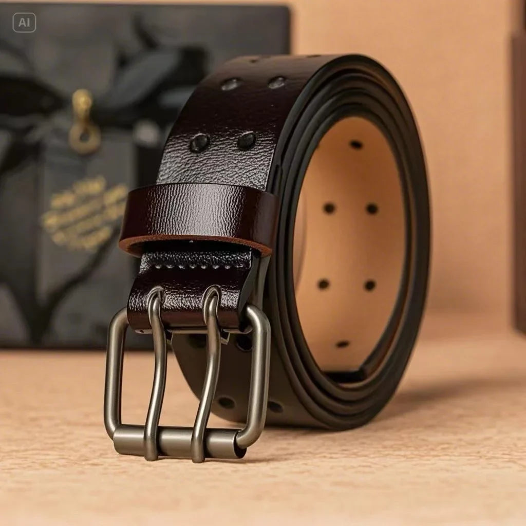 Men belt vintage needle buckle high-quality luxury brand fashionable belt men's jeans versatile cowhide men's belt