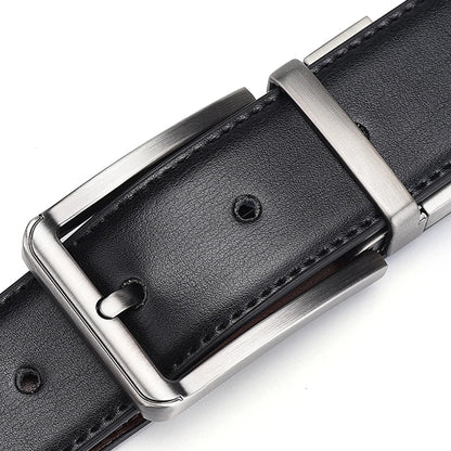 Genuine Leather Belt Double Sided Belt Men Belt Laser Engraving Luxury Strap Male Belt New Fashion Retro Pin Buckle High Quality