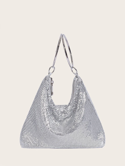 2024 Fashion Evening Bag Party Handbag for Women Large Capacity Gold Bag Aluminum Sheet Purse