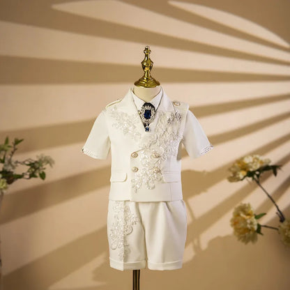 New Children's Costume Wedding Birthday Baptism Party Piano Performance Easter Eid Boys Clothing Host Blazer Sets A4484