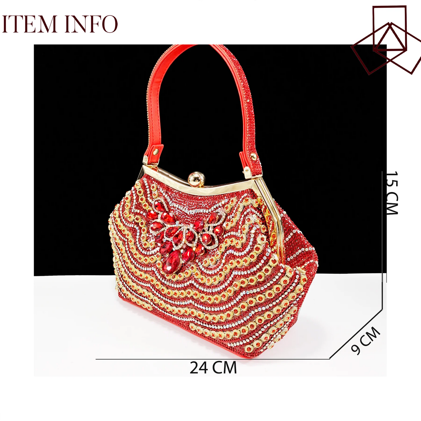Dazzling Dreams: Full Rhinestone High Heels and Coordinated Bag for Timeless Style