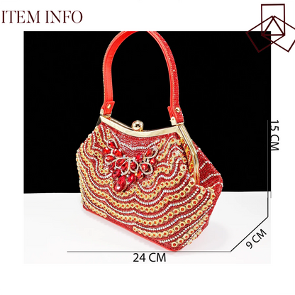 Dazzling Dreams: Full Rhinestone High Heels and Coordinated Bag for Timeless Style