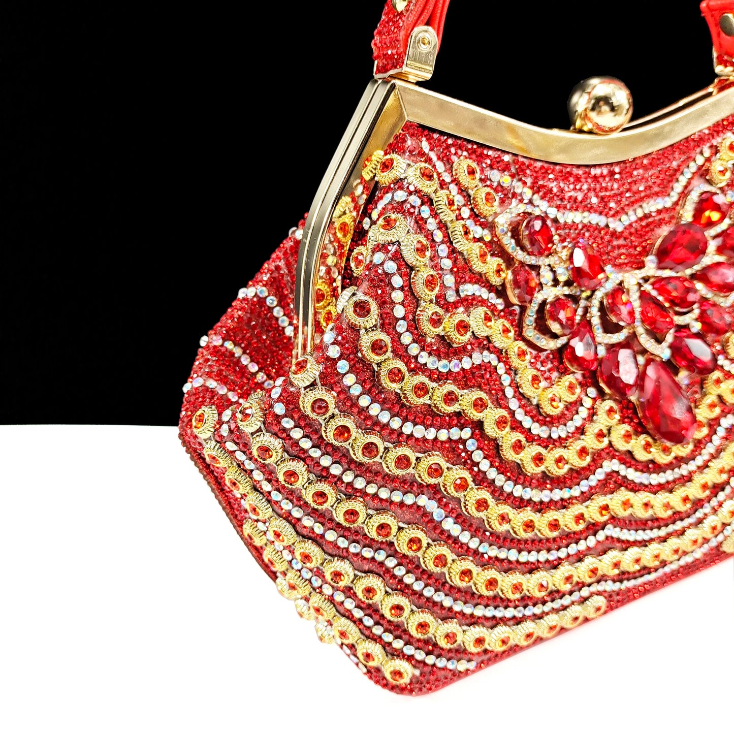 Dazzling Dreams: Full Rhinestone High Heels and Coordinated Bag for Timeless Style