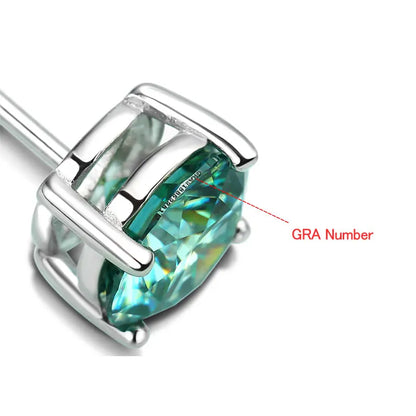 D Color Moissanite Earring S925 Sterling Sliver Plated with 18k White Gold Earring for Women Man Sparkling Fine Jewelry