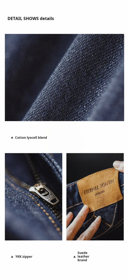 Women’s Loose Straight Leg Denim Jeans  Casual Pants with Paris Buckle Wide Leg Autumn Vintage Trousers