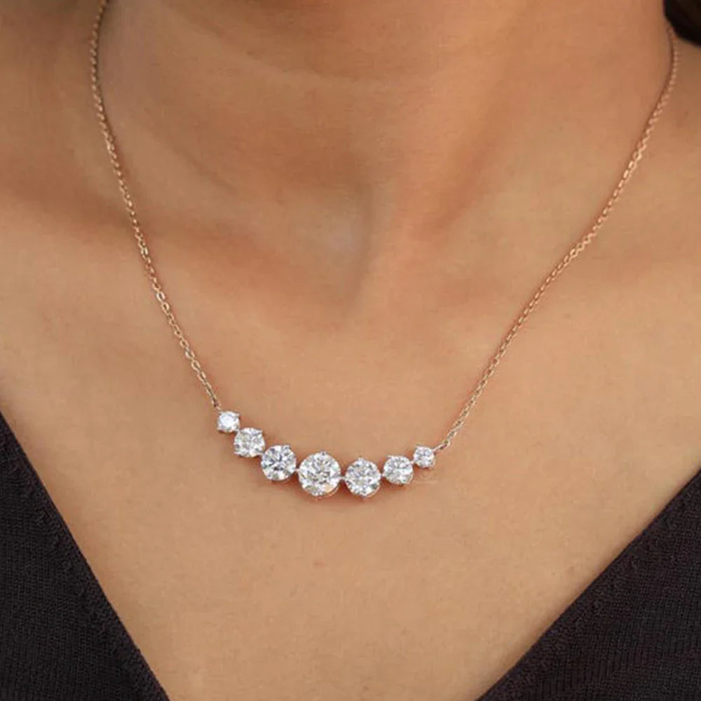 1.7/2.8CT Moissanite Pendant Necklace for Women 925 Sterling Silver Wedding Anniversary Fine Jewelry with Certificates