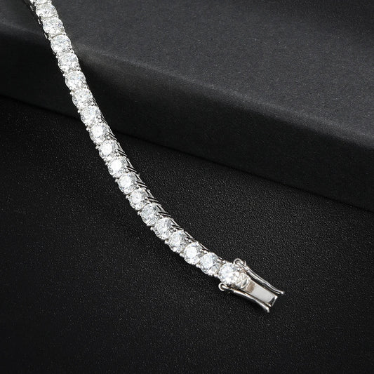 Bracelet et collier de tennis en moissanite 5 mm pour femmes, en argent sterling 925, diamants de laboratoire D VVS1 avec certificat GRA, bijoux