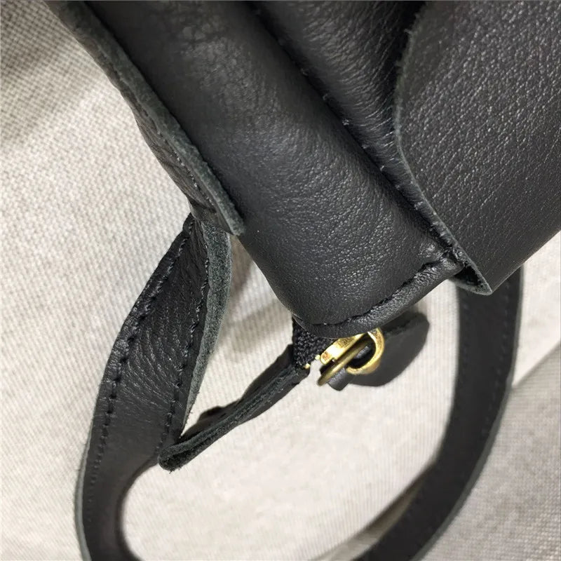 Retro Women Crossbody Bags Natural Real Leather Shoulder Bag Female Solid Casual Daily Messenger Bags Satchel Designer Handbags