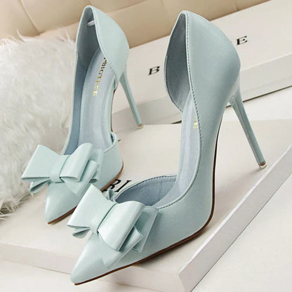 Shoes Bow-knot Woman Pumps Stiletto 10.5 Cm Women Basic Pump Pointed Toe Classic Pumps Sexy High Heels Women Shoes 2026