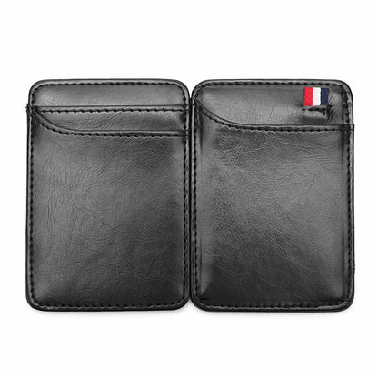 Ultra Thin Men's  PU Leather Mini Small Magic Wallet Money Cash Card Holder Purse  Money Case for Men Women Business Slim 2023