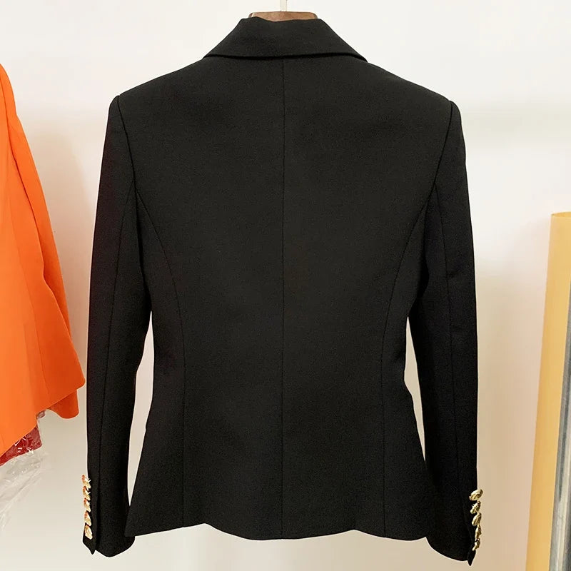 TOP QUALITY New Fashion 2026 Designer Jacket Women's Classic Double Breasted Metal Lion Buttons Blazer Outer Size S-5XL