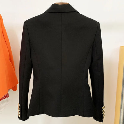 TOP QUALITY New Fashion 2026 Designer Jacket Women's Classic Double Breasted Metal Lion Buttons Blazer Outer Size S-5XL