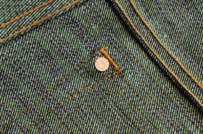 Mens Jeans cotton linen Selvedge Sanforized Raw Denim Jeans for Men Straight Fit Silver Button 19 oz