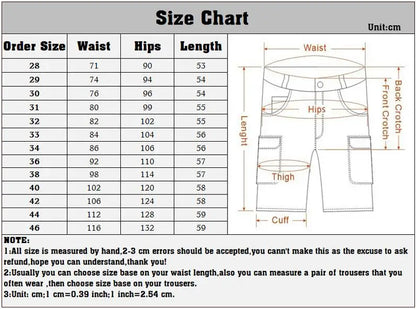2025 Summer Men's Baggy Multi Pocket Military Cargo Shorts Male Cotton Khaki Mens Tactical Shorts Short Pants 29-44 No Belt