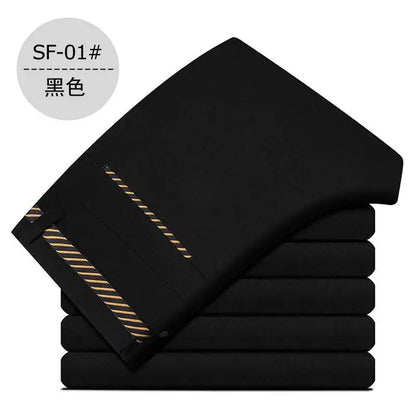 Stretch Suit Trousers for Men Office Pants Non-Ironing Slim Fit Bridegroom Suits Wedding Business Black Suit Pants Men