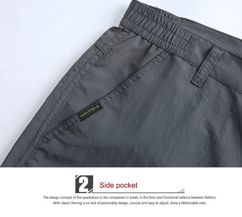 2024 Men's Tactical Casual Pants Thin Breathable Summer Casual Long Trouser Male Slim Waterproof Quick Dry Pocket Cargo Pants