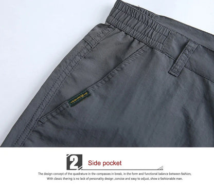 2024 Men's Tactical Casual Pants Thin Breathable Summer Casual Long Trouser Male Slim Waterproof Quick Dry Pocket Cargo Pants