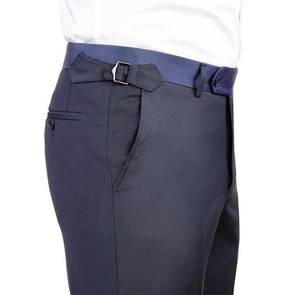 Custom Made Black/White Pants Straight-Fit Trousers Mens/Bridegroom/Best Man Wedding/Evening Plain Front Pant KZ11
