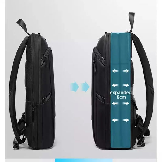Slim Men Business Expandable Waterproof 15.6" Laptop Backpack Fashion Male Travel Light Scalable Shoulder Bags for Men