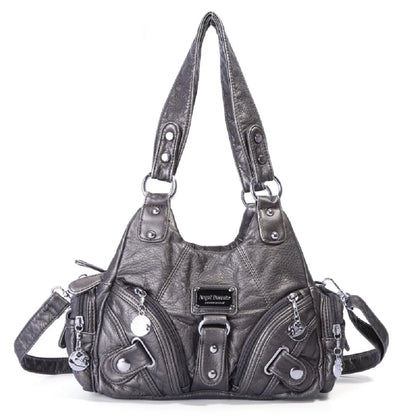 Vintage Women Handbags Soft Bag Small Top-handle Purse Fashion Satchel Multi-Pockets Shoulder Bag Hobos Phone Pack Tote Bag