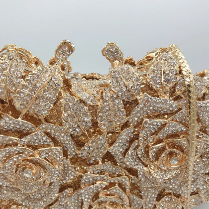 Golden Silver Color Stones Money Clutch Bag Women Crystal Clutches Bridal Handbags Wedding Party Cocktail Minaudiere Bag Purse