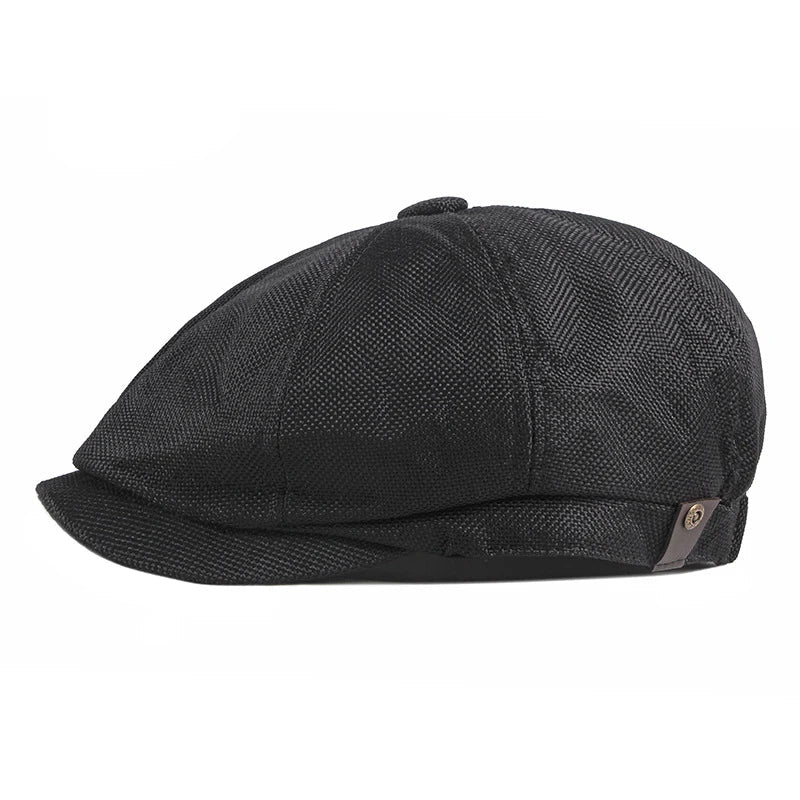 NEW Newsboy Cap Men Spring Summer Octagonal Hat For Male British Herringbone Flat Caps Retro Eight Blade Hats Breathable