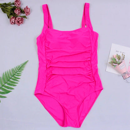 Sexy One-Piece Women Swimsuit 2024 Push Up Plus Size Swimwear Tummy Control Monokini Swimming Beach Wear Vintage Bathing Suit