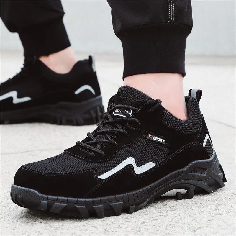 Men Steel Toe Safety Shoes Indestructible Construction Working Shoes Protection Male Footwear Breathable Hiking Industry Boots