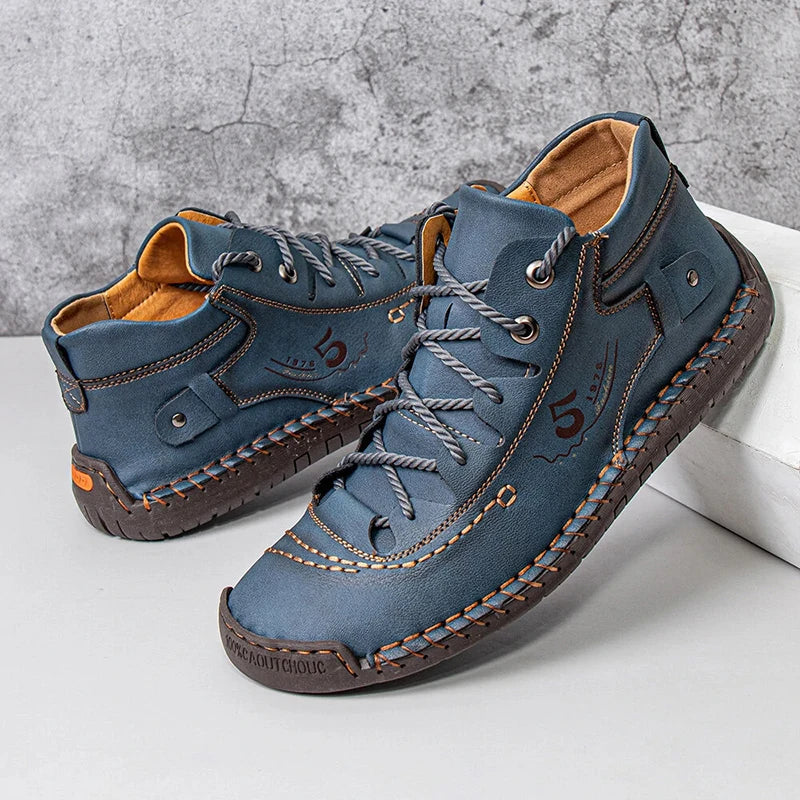 Handmade Leather Casual Men Shoes Winter With Fur Shoes Men Loafers Comfort Walking Shoes Men Flats Hot Sale Moccasins Shoes